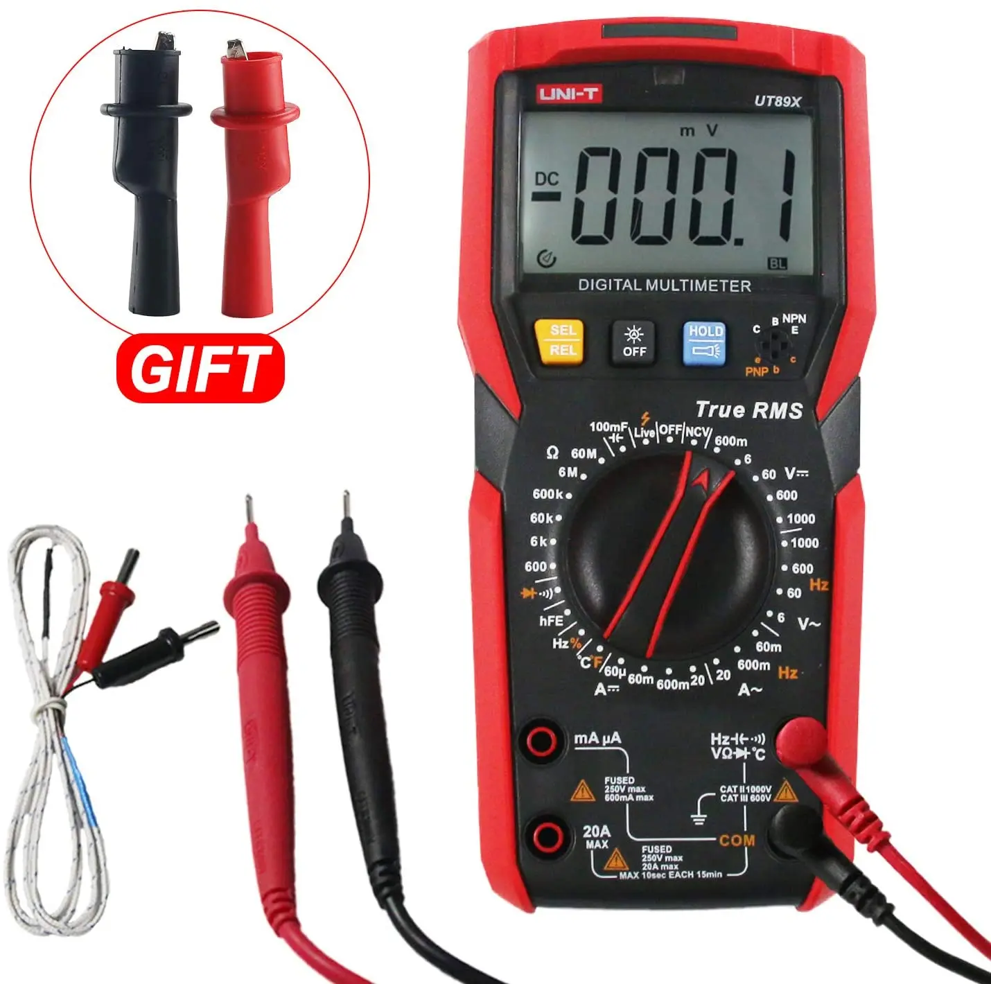 UNI-T UT89X Digital Multimeter True RMS NCV Tester AC DC Voltmeter Ammeter Capacitance Frequency Resistance Temperature Tester