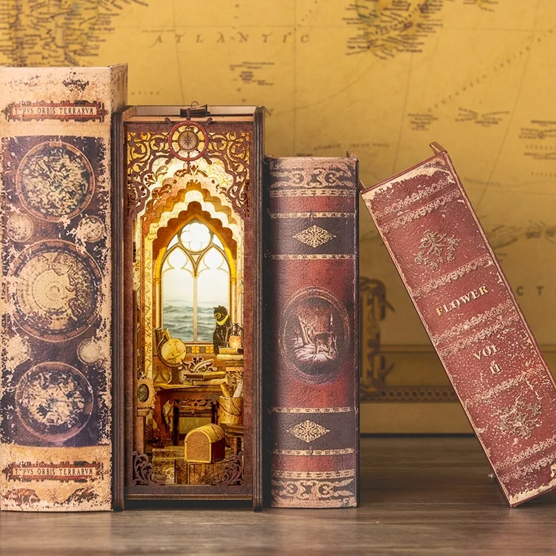 CuteBee Парусная память, сделай сам, деревянная игрушка ручной работы, подарок, миниатюрная книжная полка, книга, ВОК