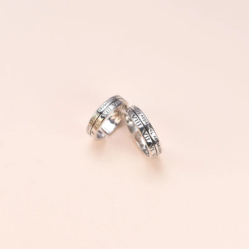 Couple Rings Letter Open Rings Roman Numerals Week Rings