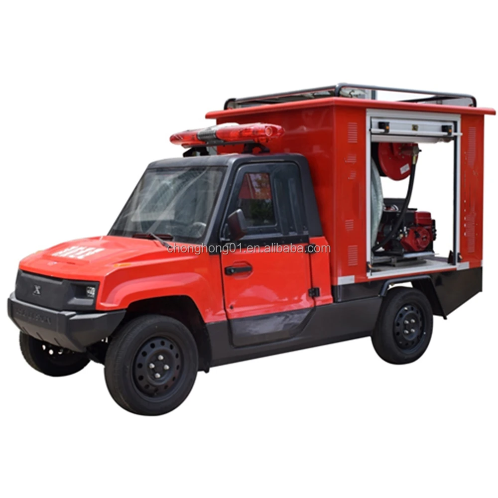 Fireman Car Miniature Four Wheeled Fire Engine Truck Electric Patrol Vehicle Mini Electric Fire Fighting Truck