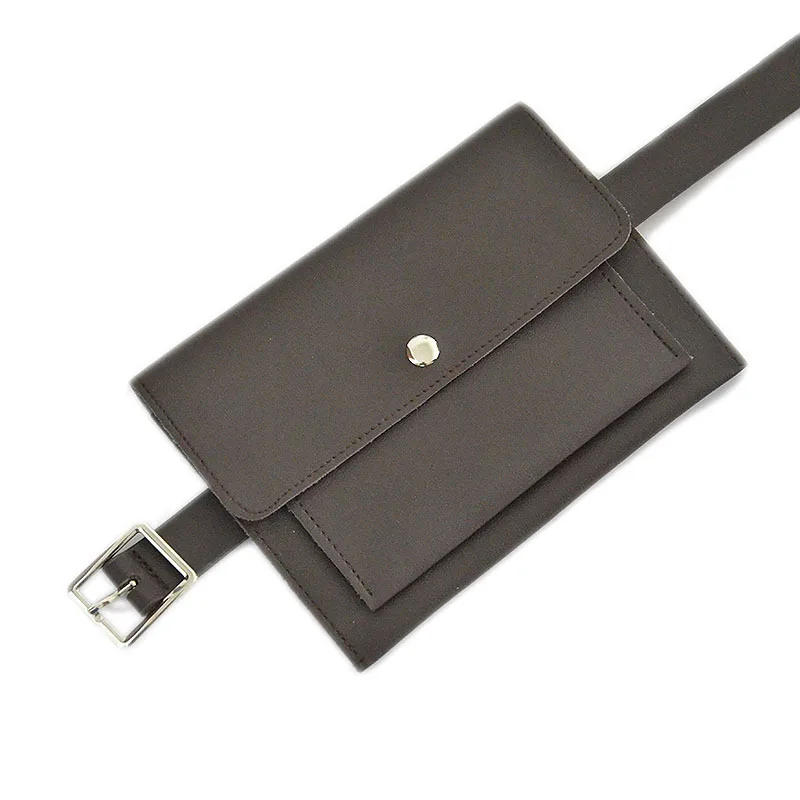 2022 New Double Layer Wide Waist Bag Belt Pin Buckle PU Faux Leather Belt Women Belt With Bag