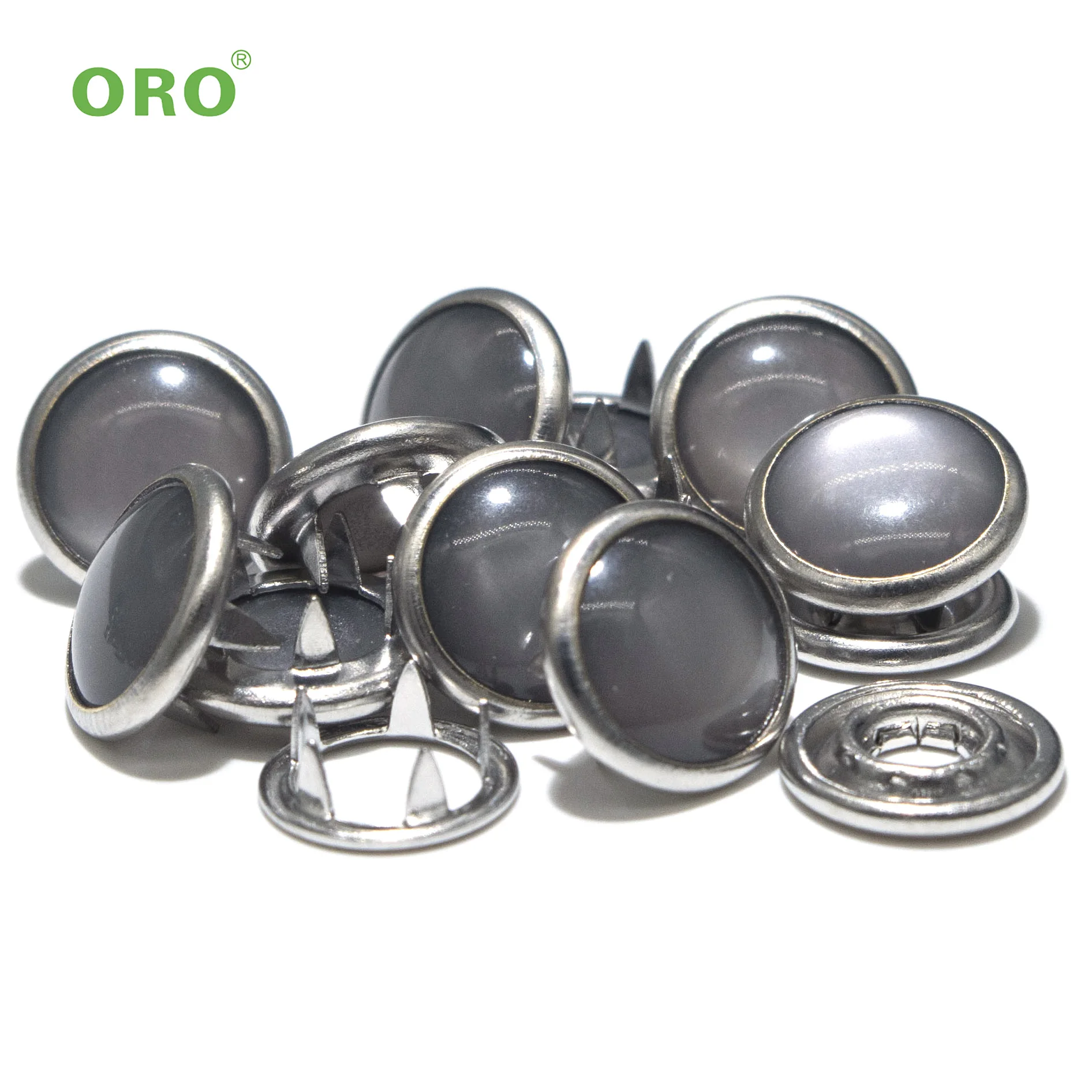 Заказной логотип жемчужная застежка жемчужные пятикрапажные медные застежки перламутровая застежка