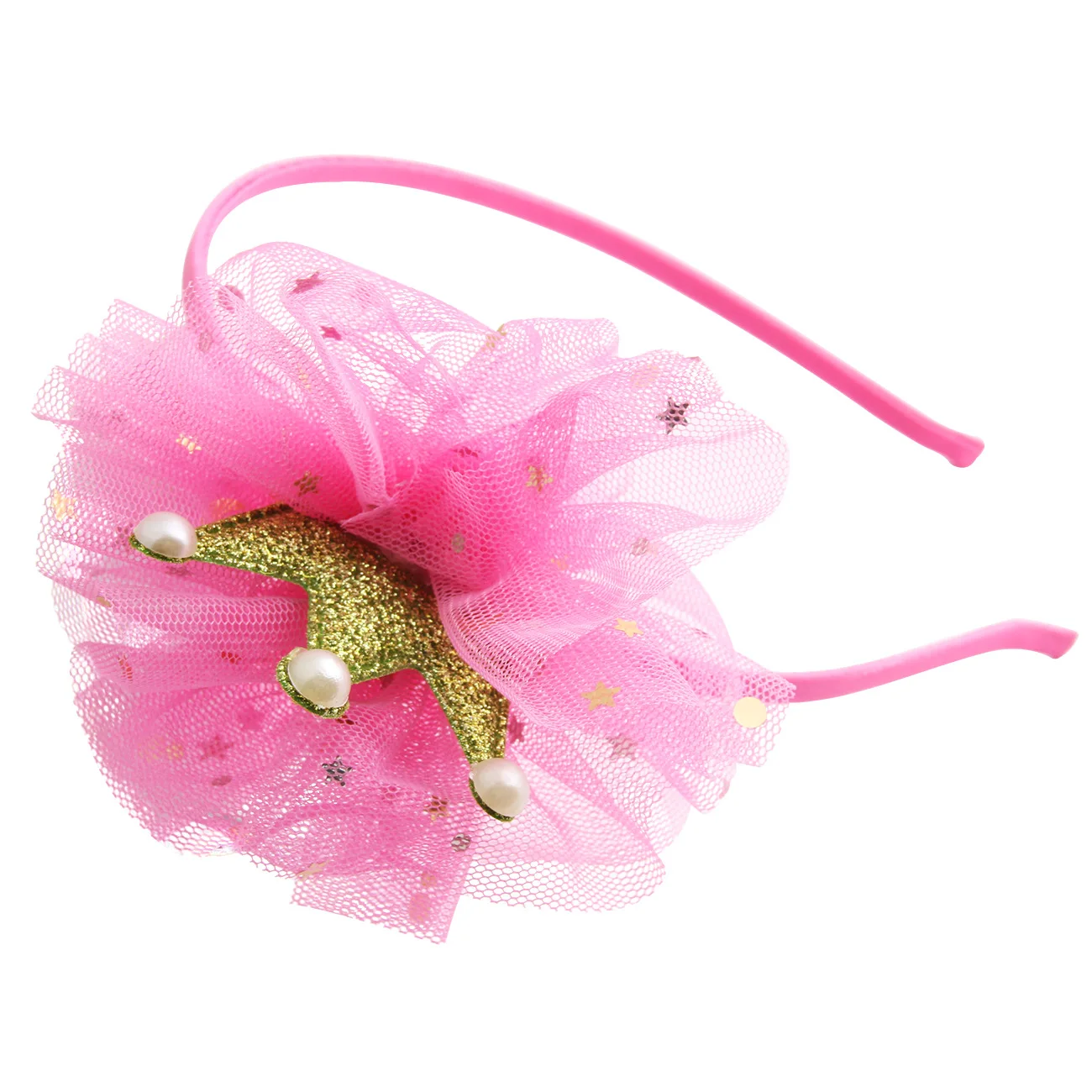 Hot Selling Cute Princess Bling Bling Lace Kid Hair Bands Girls Hair Accessories Crown Headwear Party Headband For  Child