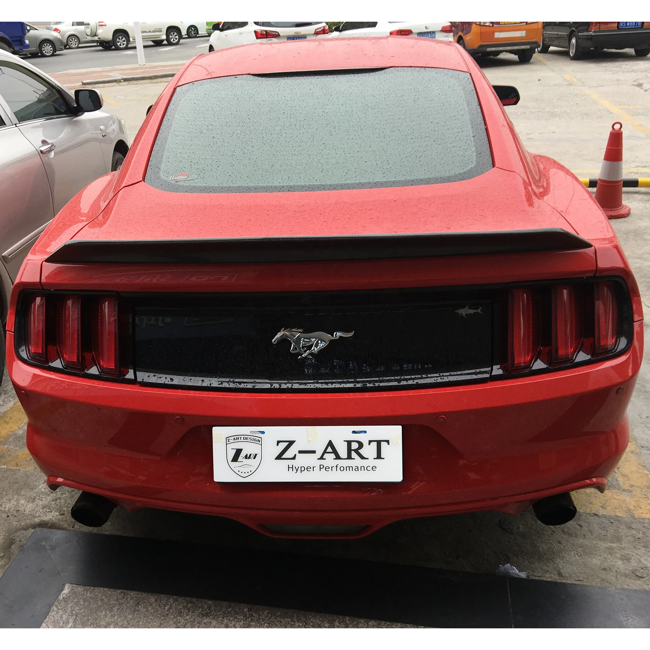 Z-ART 2015-2019 задний спойлер из углеродного волокна для Ford Mustang