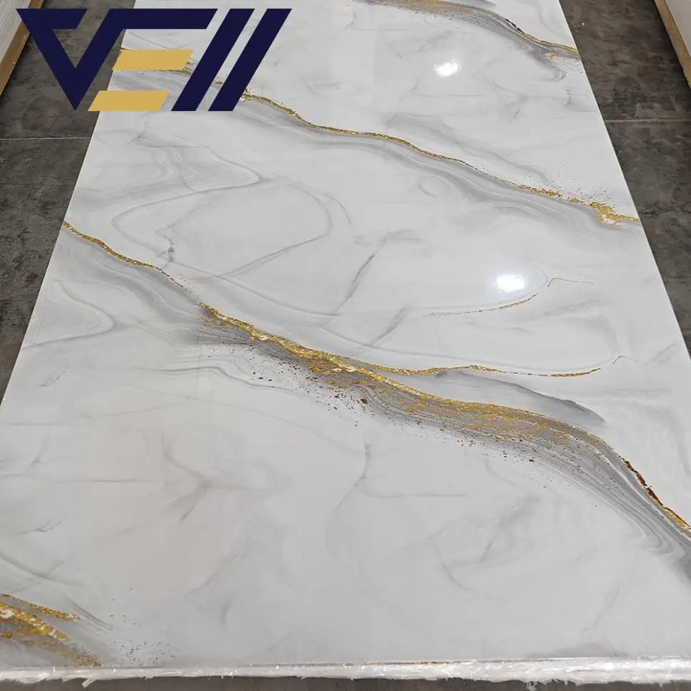 VELL Uv Marble Sheet 3d Printing Wall Pvc Stone Plastic Crystal Board Tv Background Wall