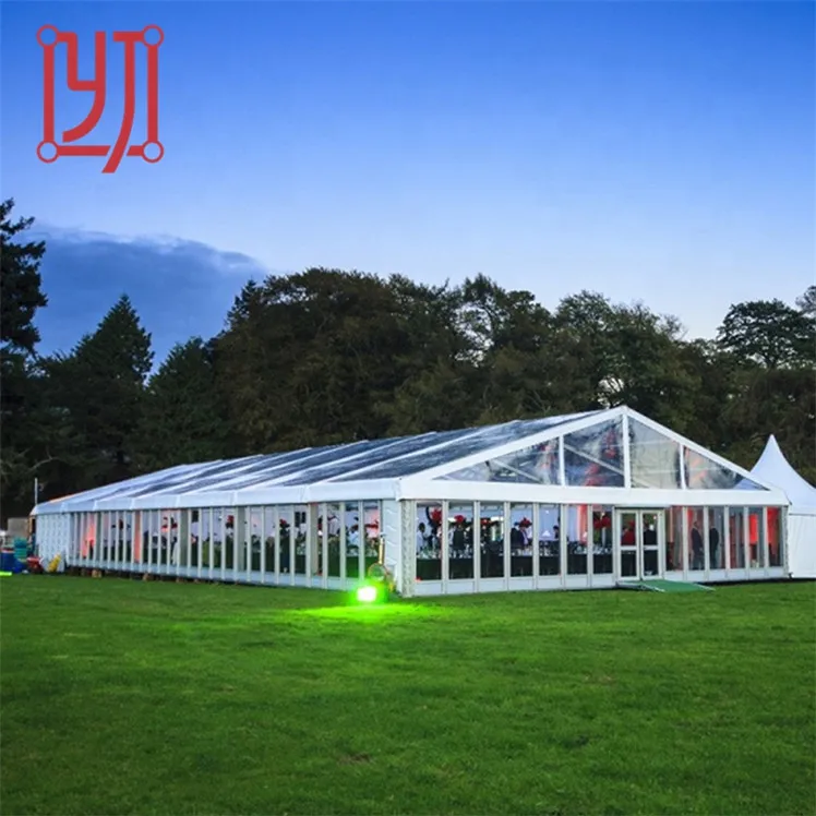 Heavy duty aluminum frame 15m span commercial clear wedding tent marquee transparent party tent outdoor for 500 people