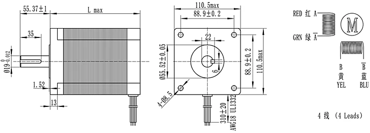 110/130 Base 35nm/50nm Three-phase Stepper Motor Driver Set Single Phase AC 220V Hybrid Nema 42 Stepper Motor Stepping Motor 9A