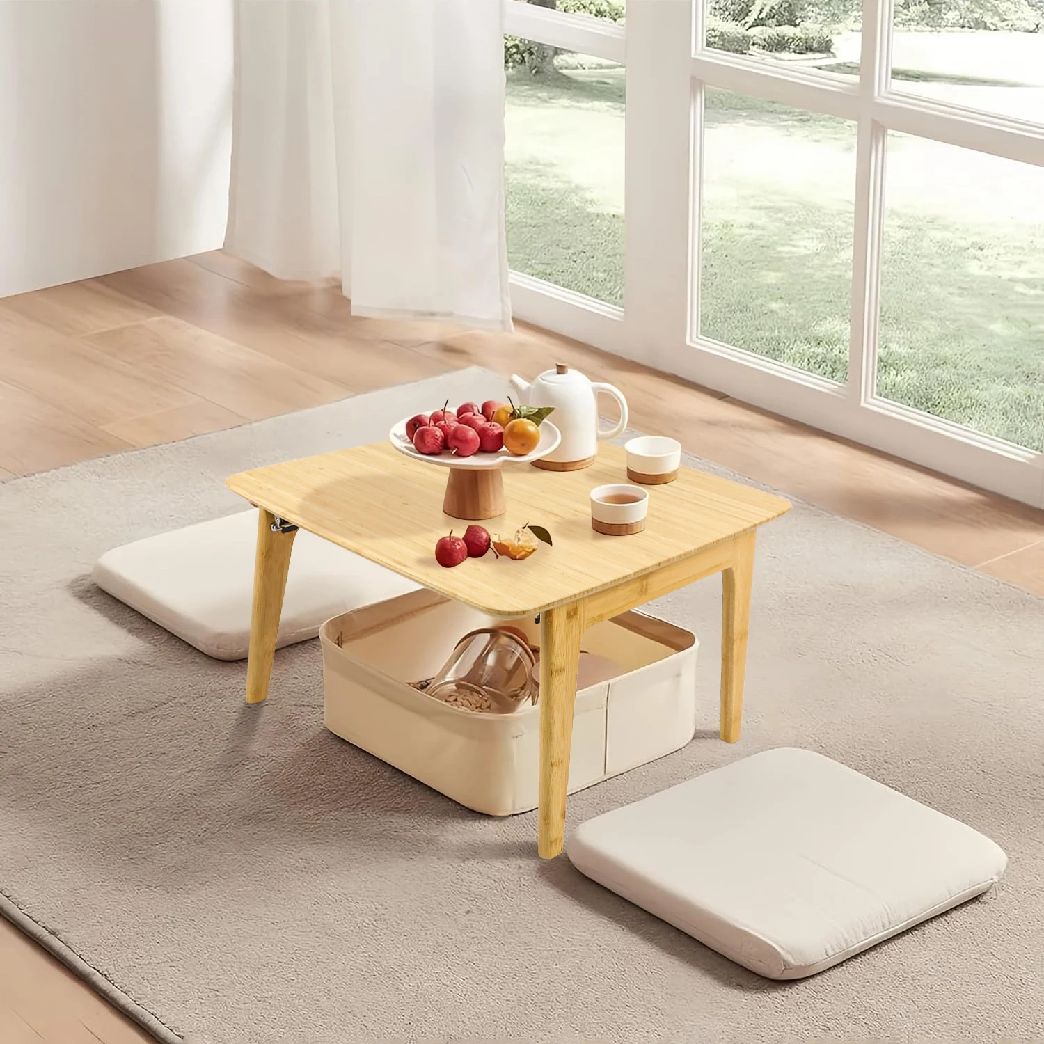 GL Home Office Foldable Bamboo Customized Dining Tea Table High Quality Coffee Computer Table Best For Dinning Room