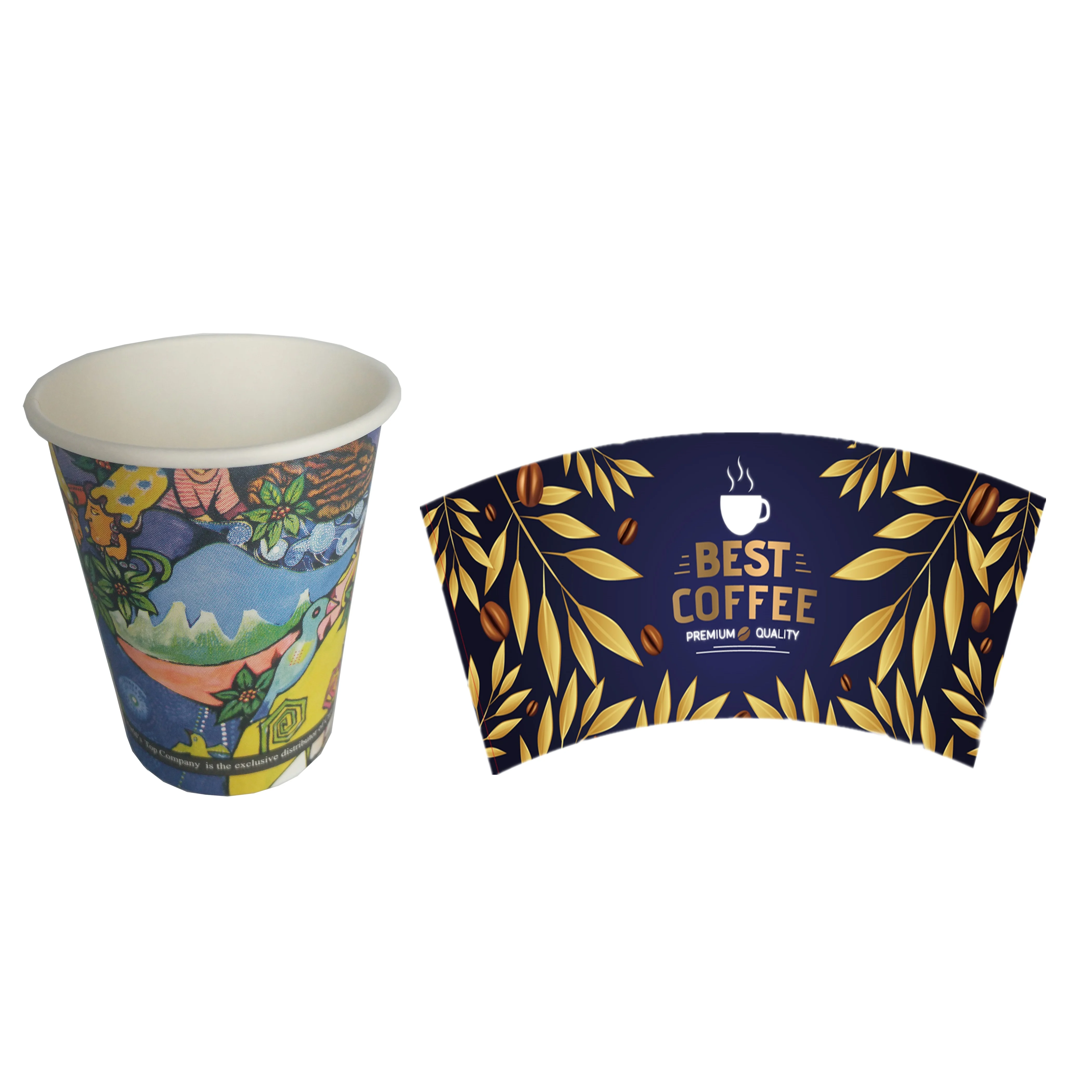 Die Cut Paper Cup Fan Suitable for Paper Craft Paper PE Beverage Offset Printing Virgin Wood Pulp Tea Cup Making Machine Accept