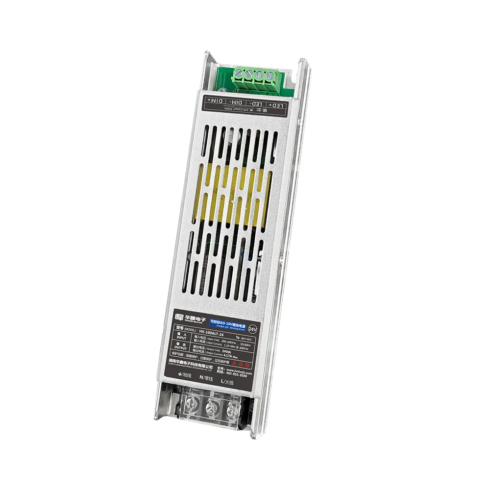 HX-100ALT-24 Triac & 0-10V 2in1 Dimmable C/V slim LED Power Supply indoor 100W 4.17A 24V ac to dc LED driver transformer