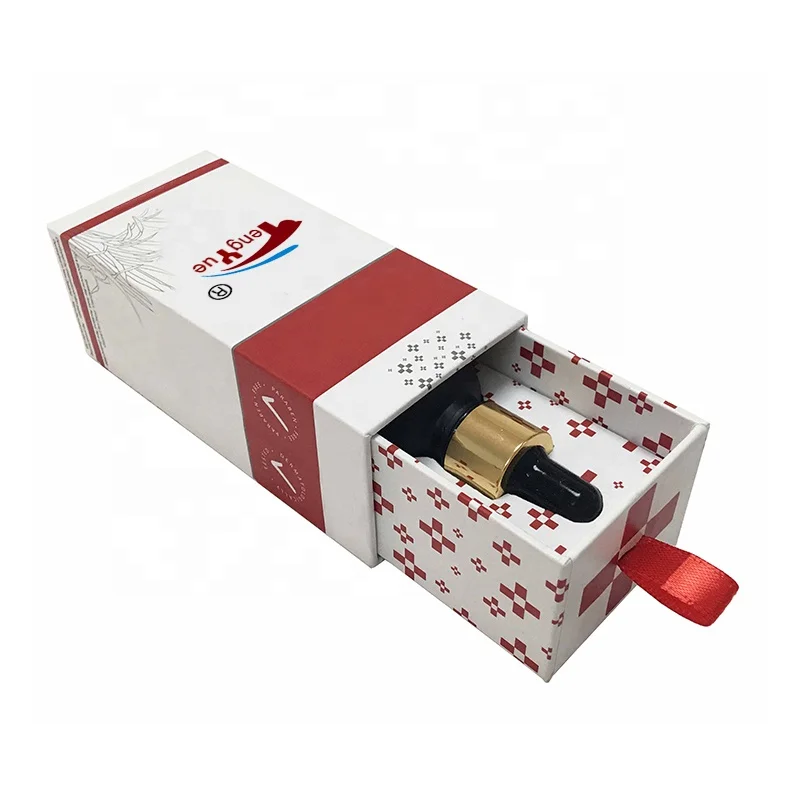 Manufacturer Custom 30ml 50ml 100ml Rigid Paper Drawer Essential Oil Bottle Packaging Perfume Box With Foam Insert