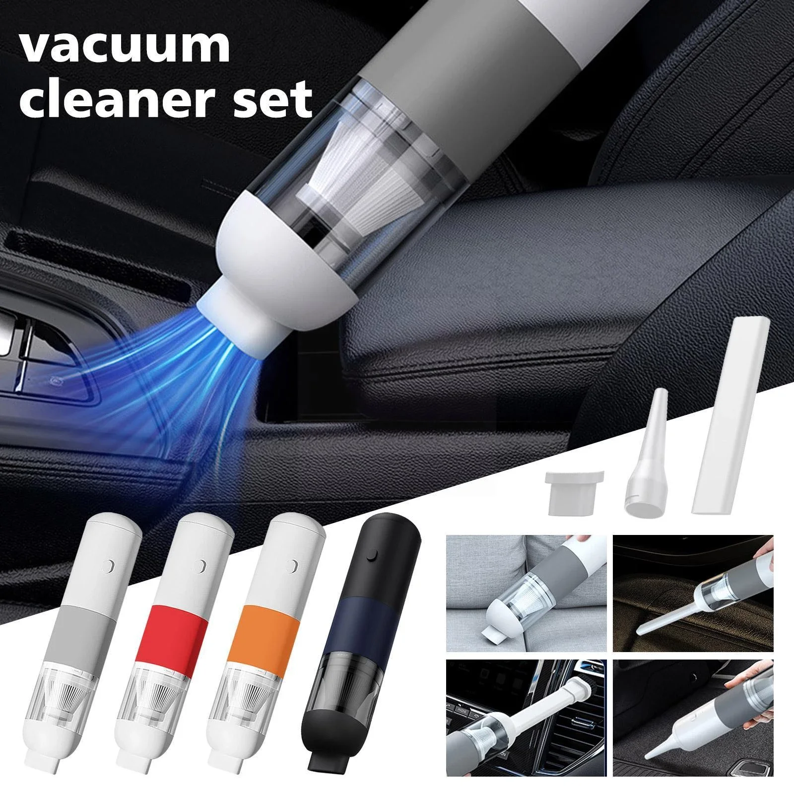 Handheld Vacuum Cleaner Car Home Dual-purpose Wireless Dust Catcher 20000PA Cyclone Suction Portable Mini Car Vacuum Cleaner