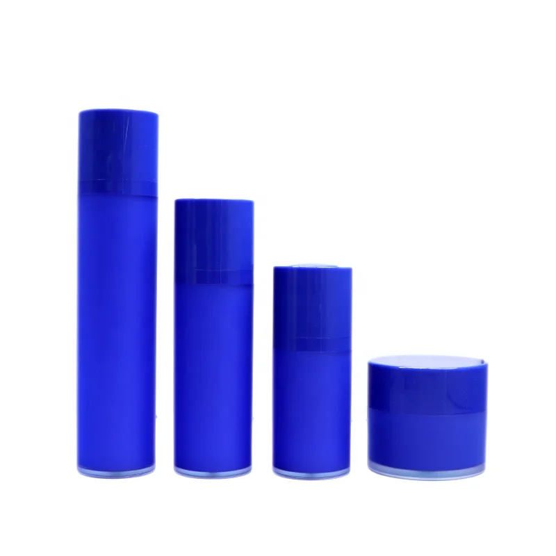 custom crimp neck frosted blue 15ml 30ml 50ml 30g cream jar rotating lotion pump bottle