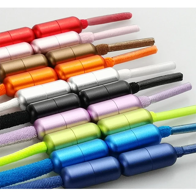 2021 New Flat Kids Adult Magnetic Lock Shoelaces Elastic No Tie Shoe Laces Sneakers Shoelace Magnet Lazy Laces