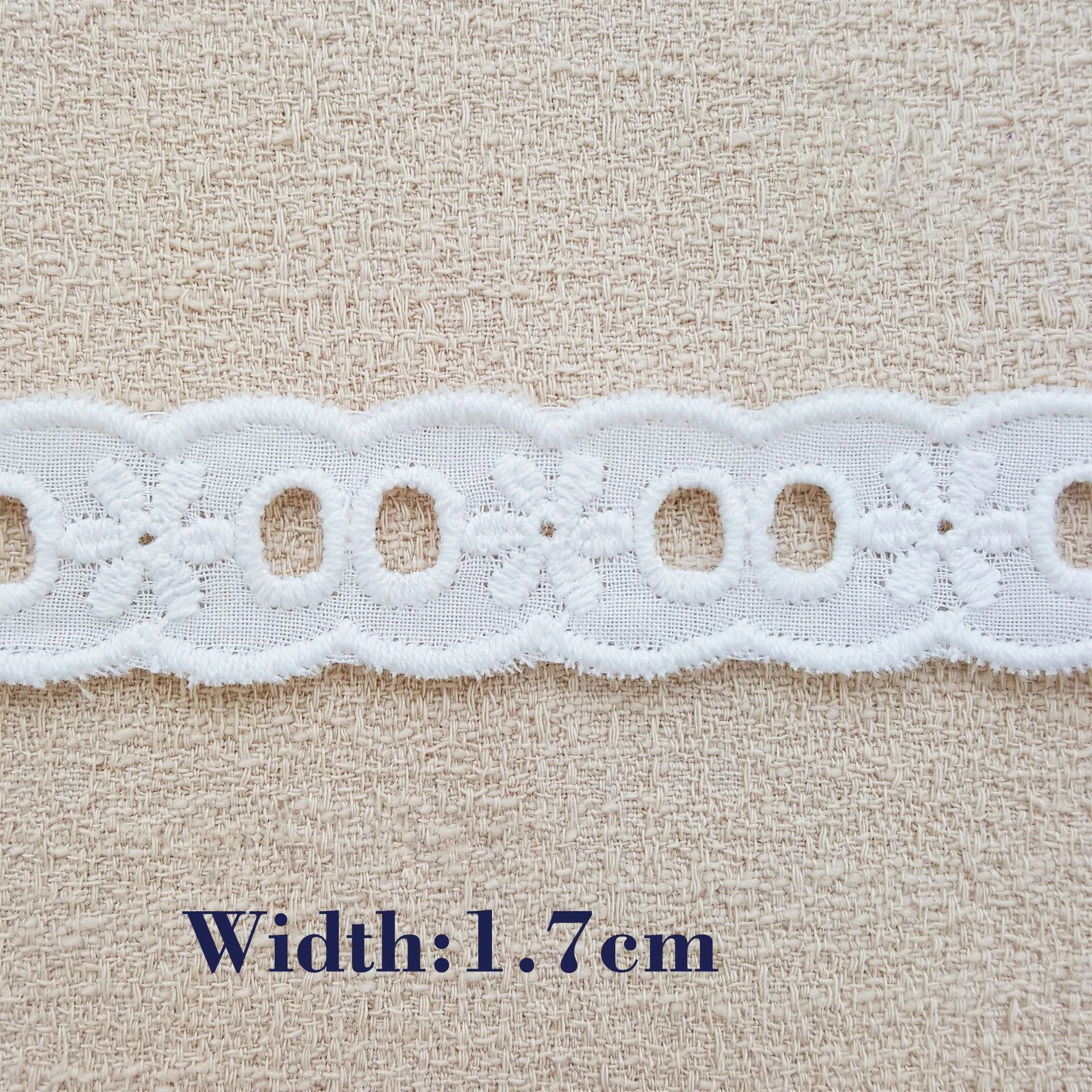 Wholesale Custom Low Price Aviamentos Rendas Tule White Cotton Perforated Hollow Embroidery  Lace Fabrics Trim For Women