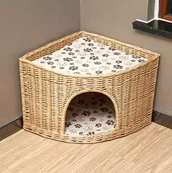 Легкий 2 яруса ящик для кошки пользовательского образца ивовая корзинка животные корзины плетеная корзина