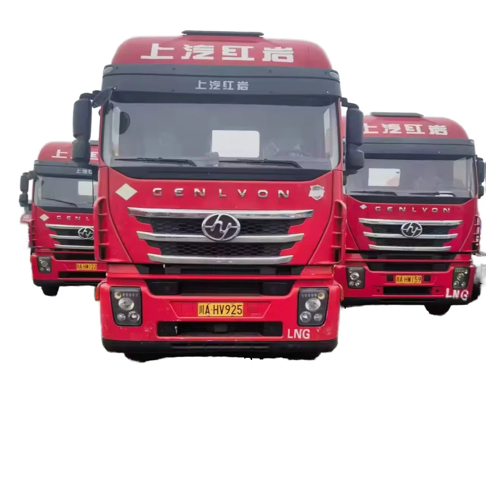 Saic Hongyan Jeishi C6 LNG fuel tractor 8X2 new energy heavy truck trailer