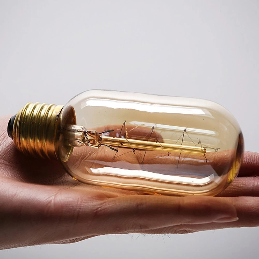 Прозрачный Янтарный T45 e26 e27 60 Вт лампочка накаливания edison