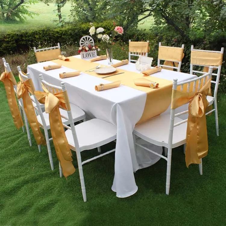 12x108 inch Wholesale satin Christmas Luxury shiny navy blue party banquet wedding Table Runner