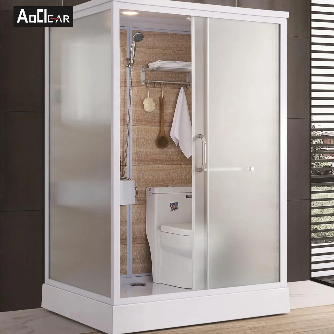 Modern luxury hotel home prefab shower bathroom unit  all in one prefab bathroom with toilet