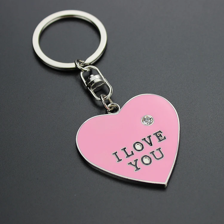 Love Heart shape lovely zinc metal color keychain