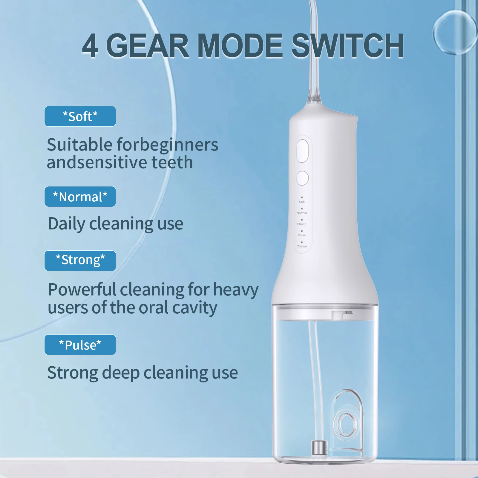 Professional Compact Electric Oral Dental Cordless Irrigator IPX7 Waterproof USB Rechargeable Teeth Cleaning Water Flosser