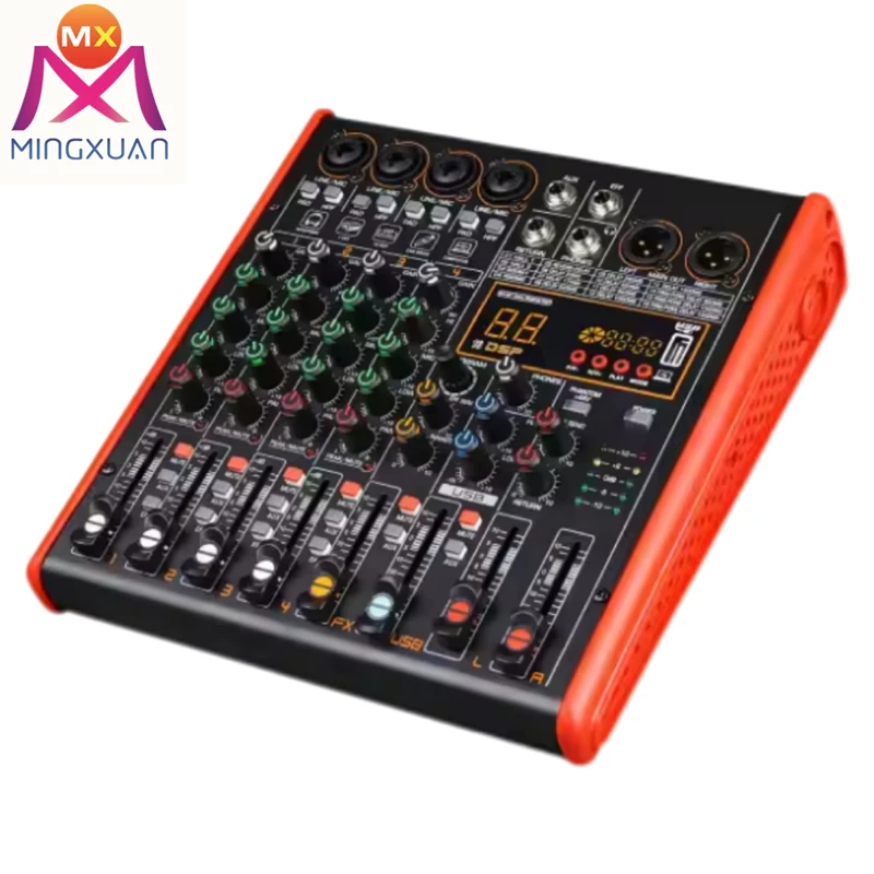 4 Channel audio digital mixers Professional Amplifier Mixer Home DJ Karaoke Computer