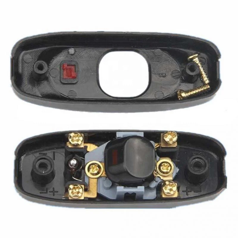 
Appliance Switch 10A Inline ON/Off Rocker Switch Feed-Through Table Desk Lamp Cord Cable Switch With LED Indicator Lightm Button 