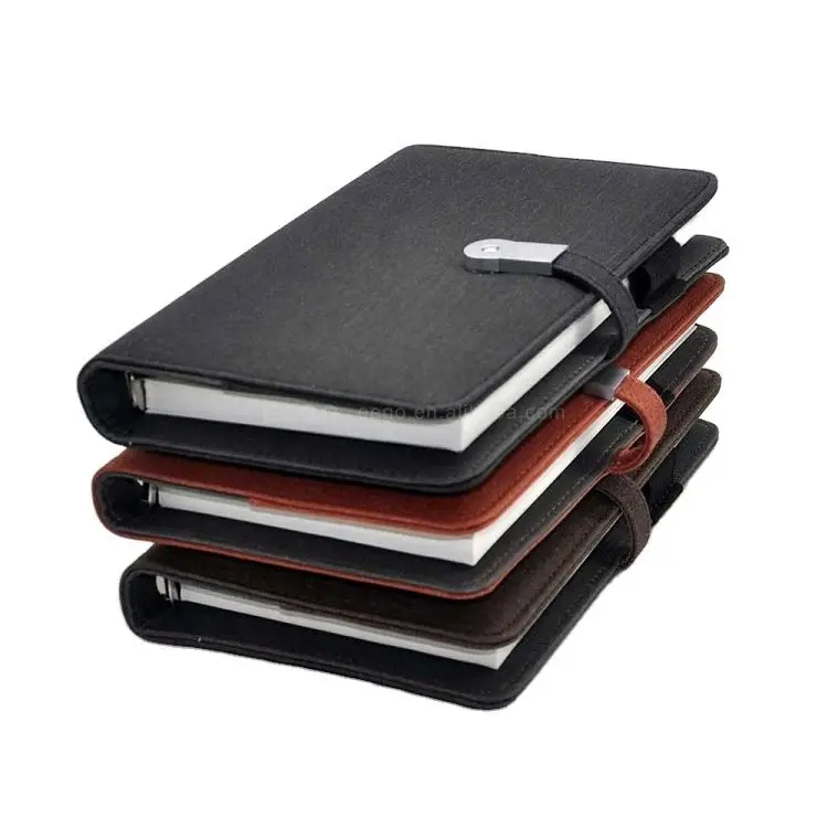 16g midori notebook agenda a4 business pu leather portfolio folder with small calculator