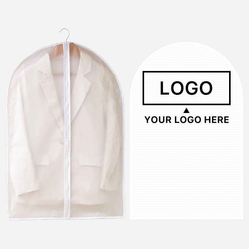 Household Customized Wholesale Eco Friendly Clear Clothing Dustproof Suit Cover White PEVA Garment Bag