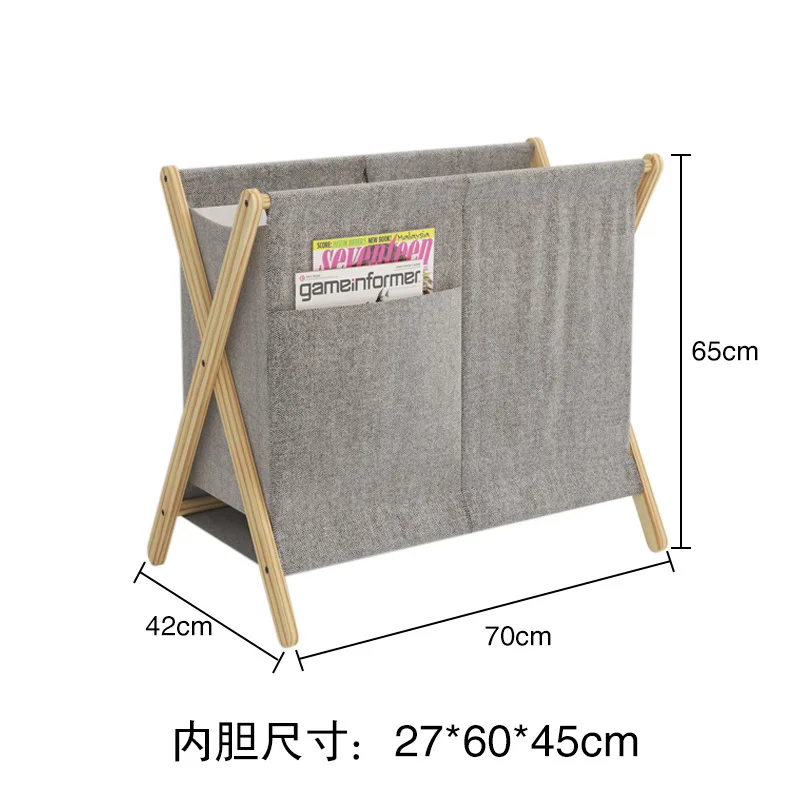 Wooden and fabric newspaper magazine rack brochure stand display shelf custom style