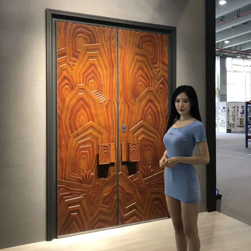 Mode Villa Exterior Main Entry Door Bullet Proof Luxury Casting Aluminum front Modern Door Design