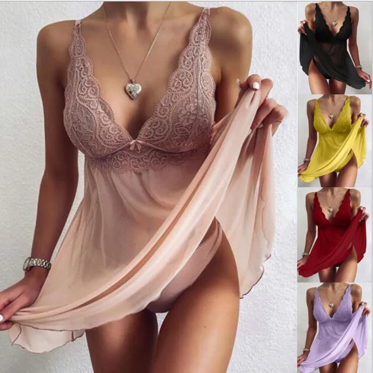 Women Wholesale Set Pajamas Solid Color Sleepwear Lace Camisole High Waist Short Two-piece Set Silk Home Wear