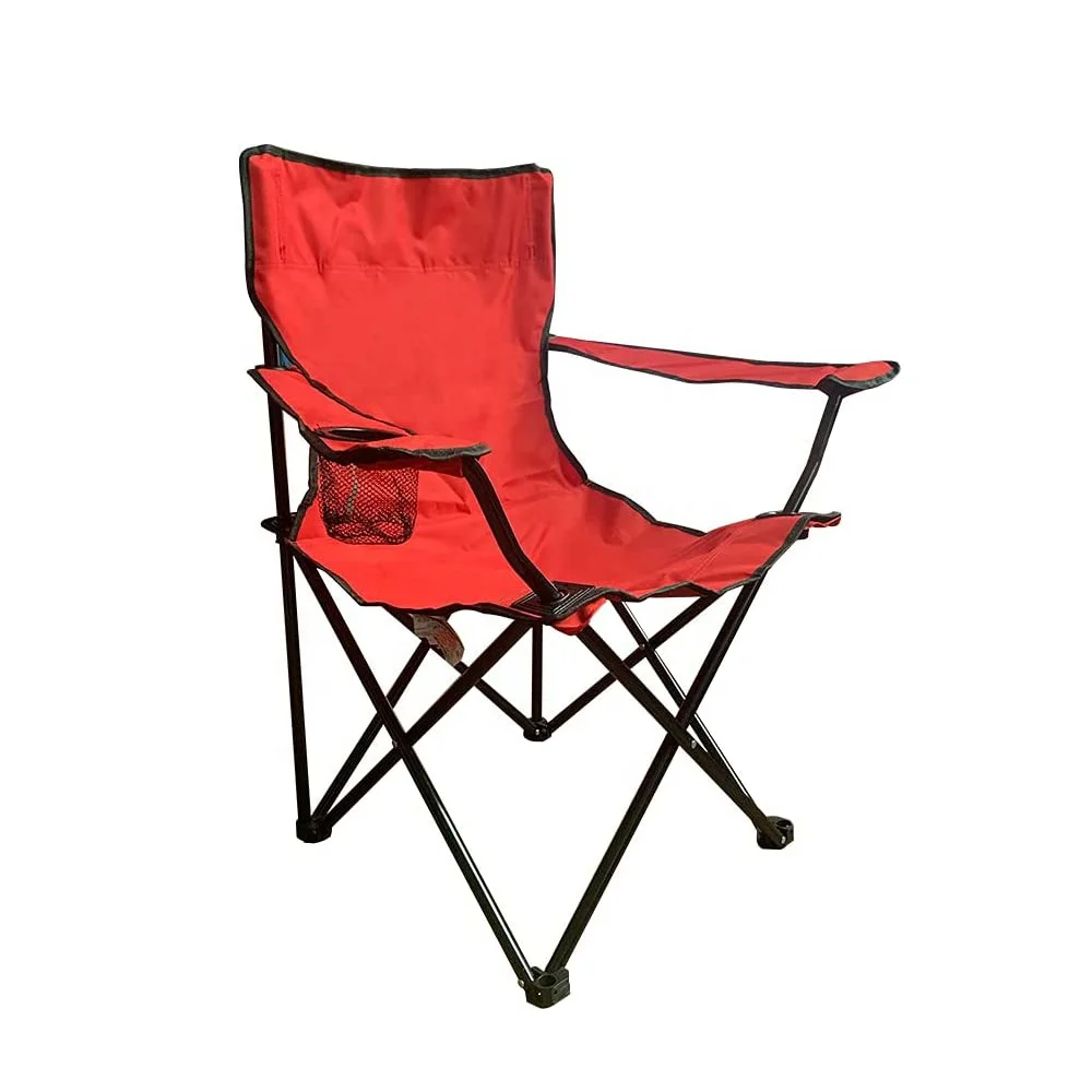 
Cheap Durable Folding Chair with Arm Rest Cup Holder, Portable Beach Heavy-Duty Fishing Chair 
