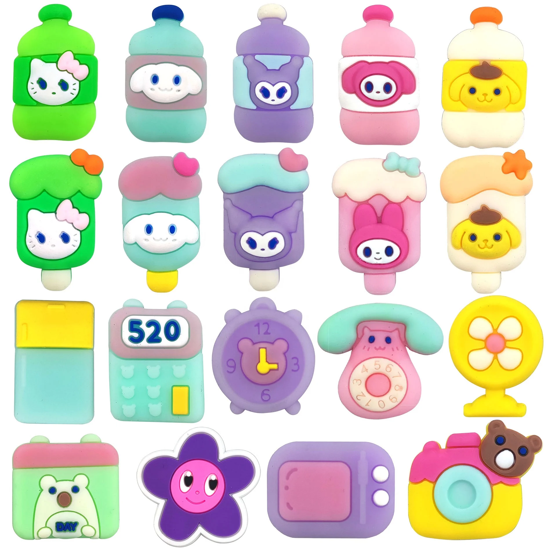 Custom Sanrio Rubber Shoe Charms Hello Kitty Croc Charms for Shoe Decorations