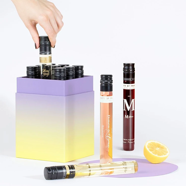Baolin High Borosilicate Glass vial tube 50ml 100ml mini wine bottle with Aluminum cap
