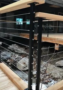 Cable Railing Stairs Handrail Low Maintenance Outdoor Balcony Deck Stainless Steel Matte Black Wire Cable Handrail Balustrade