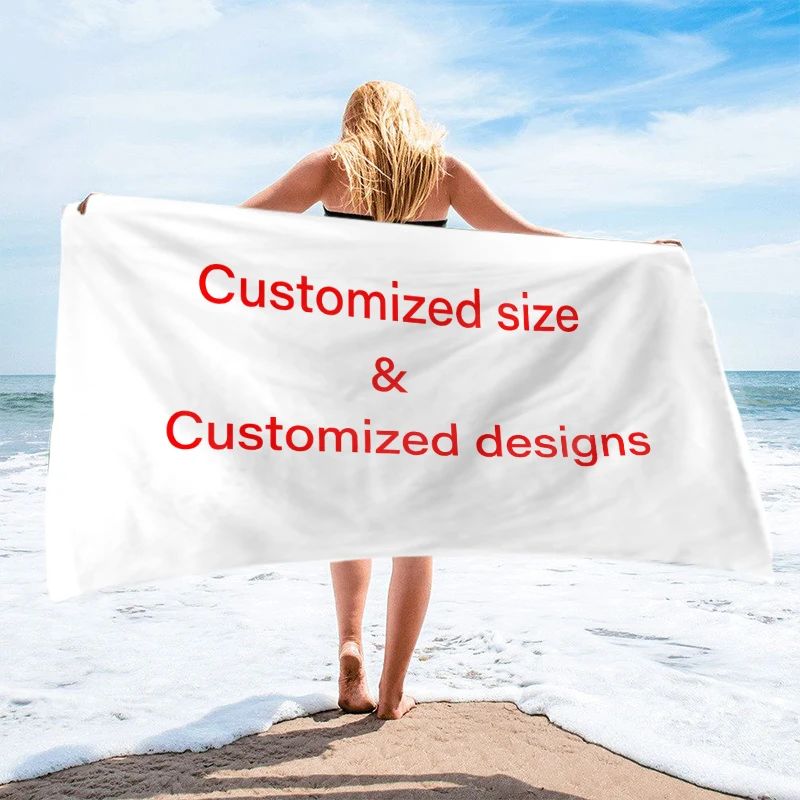 Custom Design Double Sides Print Quick Dry Sand Free Recycled Microfiber polyester cotton Swimming Beach Towel