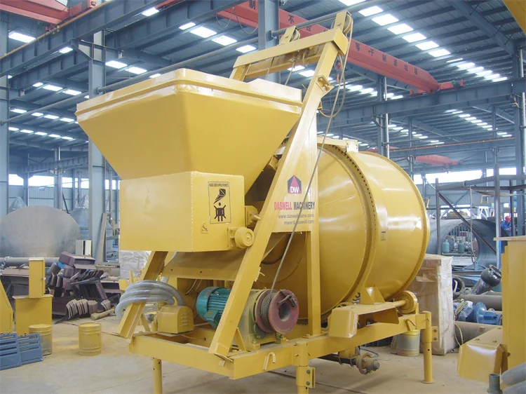 Factory Supply Concrete Mixer Drum Jzr 350  Bucket Feeding Diesel Concrete Pump With Mixer