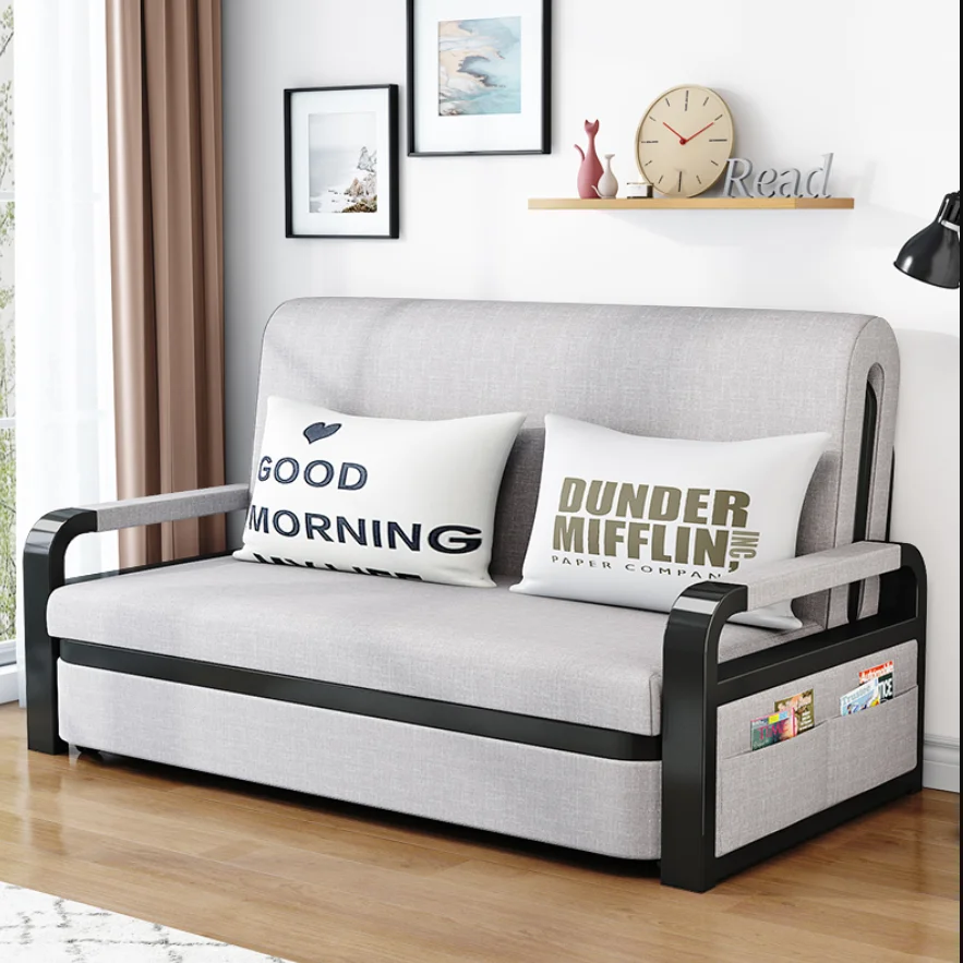 Sofa bed folding multifunctional telescopic bed household small family type removable cloth art single sofa bed dual purpose