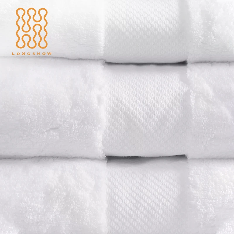 Premium Quality Soft and Absorbent bed Linen Luxury Custom white Cotton Hand Towels set for Bathroom