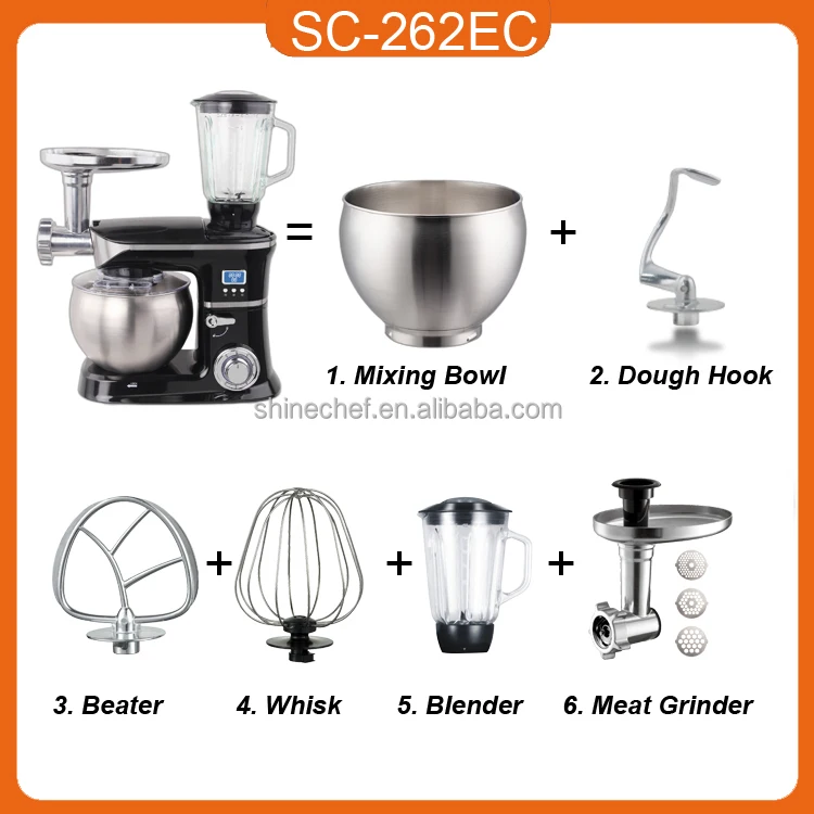 OEM 6.5L 7L  Multifunction Dough Electric Cake Mixer Household Kitchen Machines Stand Food Mixers With LCD Timer
