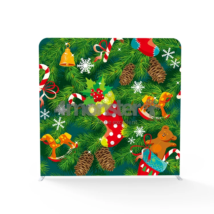 Custom printing double-sided tension fabric photo booth backdrop display