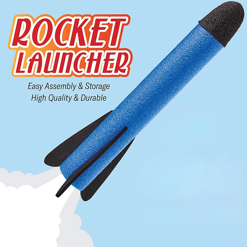 Игрушечная ракетная установка для детей, стреляет до 100 футов, красочные пенные ракеты и прочная пусковая установка, забавные детские игрушки для улицы