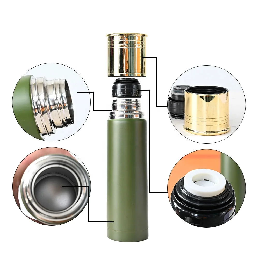 Custom logo 350ml 500ml 750ml 1000ml stainless steel skinny double wall bullet tumblers insulated stainless steel water bottle