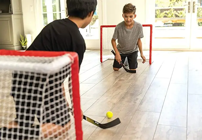 Hot seller PLASTIC hockey goal for kids folding hockey set hockey stick 2 in 1