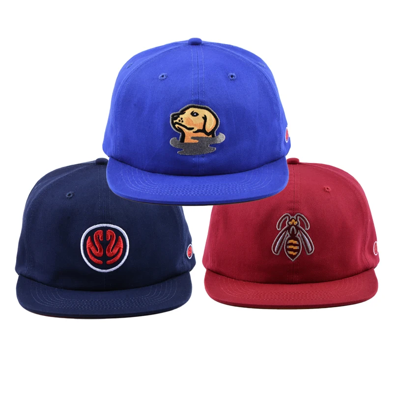 Oem плоские поля низкий профиль веревка пользовательский вышивка логотип 6 Панель неструктурированная бейсболка шляпа кепки оптовая