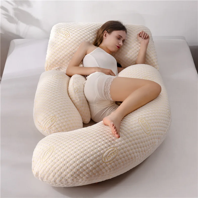 High Quality Pregnancy New Knitted Tech Fabric Air Layer Adjustable Nursing U G H J Maternity Pillow For Pregnant Women