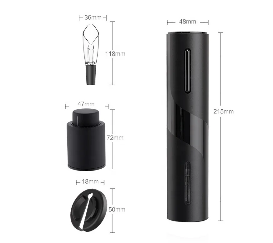 Competitive offer customized color electric wine opener set Luxury Rechargeable  Wine Accessories Bottle Opener  gift  set