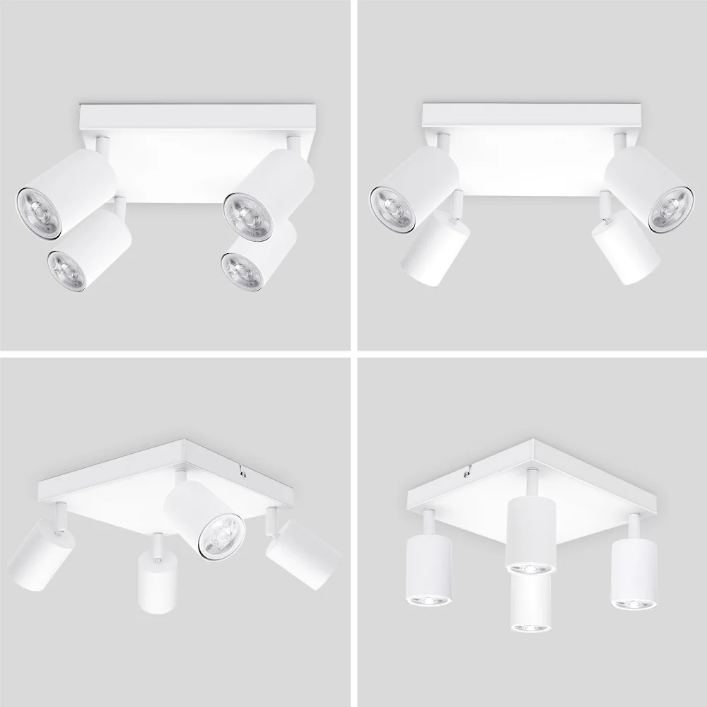 4 Head Square Modern Ceiling Lamp bright adjustable led ceiling light bedroom furniture lamp